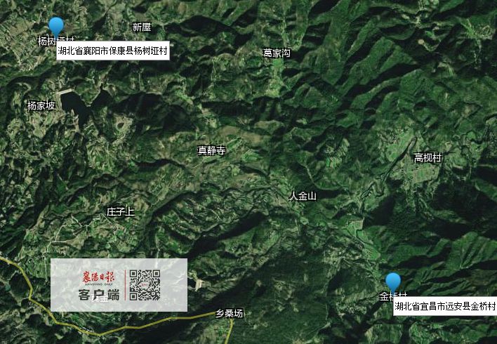 这是杨树垭村与金桥村的卫星地图.